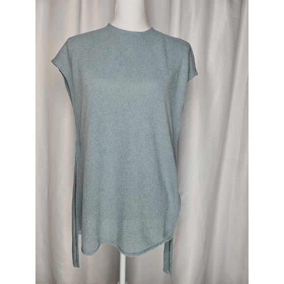 H&M WOMAN'S KNIT TUNIC BLOUSE TOP GRAY/BLUE SIZE XS - Picture 5 of 9